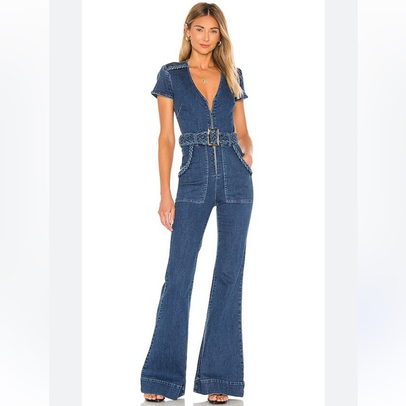 Show Me Your MuMu Pants - Show Me Your Mumu Heartland Jumpsuit Braided True Blue size small